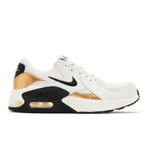 Nike Air Max Excee White and Metallic Gold Sneakers